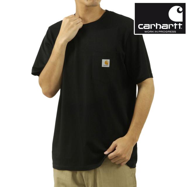 カーハート メンズ 半袖Tシャツ 正規品 CARHARTT WIP クルーネック ロゴ ポケT SHORT SLEEVE POCKET T-SHIRT BLA クリスマス プレゼント ラッピング