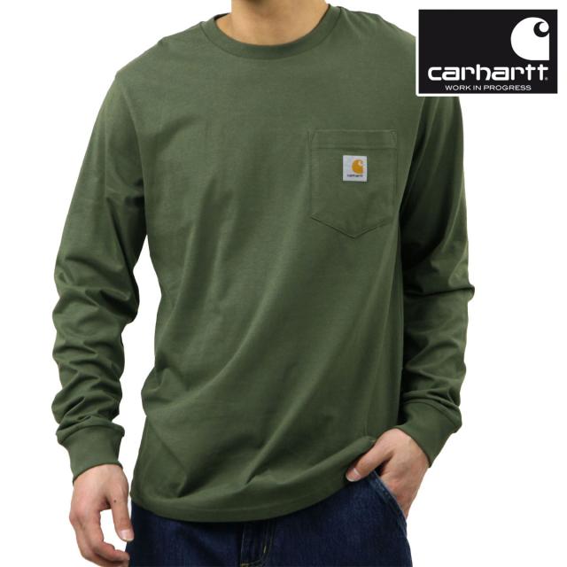 カーハート メンズ 長袖Tシャツ 正規品 CARHARTT WIP クルーネック ロゴ ポケT ロンT LONG SLEEVE POCKET T-SHIRT LEEF I030437 11XX 父の日 プレゼント ラッピング