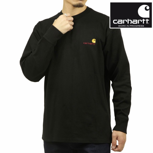 カーハート メンズ 長袖Tシャツ 正規品 CARHARTT WIP クルーネック ロゴ ロンT LONG SLEEVE AMERICAN SCRIPT T-SHIRT BLACK I029955 89XX