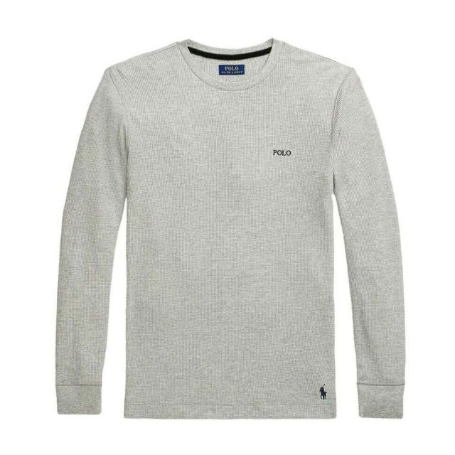 ポロ ラルフローレン メンズ 長袖Tシャツ 正規品 POLO RALPH LAUREN サーマルTシャツ ワッフル生地 ロンT FOLDED WAFFLE LONG SLEEVE CREE TEE T-SHIRT PWLC2 CHARCOAL HEATHER / NEVIS LOGO 父の日 プレゼント ラッピング_2