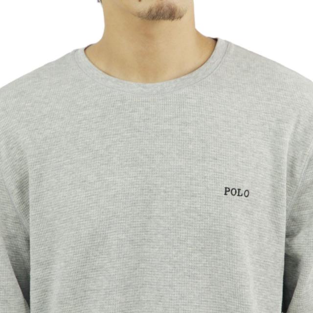 ポロ ラルフローレン メンズ 長袖Tシャツ 正規品 POLO RALPH LAUREN サーマルTシャツ ワッフル生地 ロンT FOLDED WAFFLE LONG SLEEVE CREE TEE T-SHIRT PWLC2 CHARCOAL HEATHER / NEVIS LOGO 父の日 プレゼント ラッピング_3
