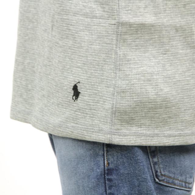 ポロ ラルフローレン メンズ 長袖Tシャツ 正規品 POLO RALPH LAUREN サーマルTシャツ ワッフル生地 ロンT FOLDED WAFFLE LONG SLEEVE CREE TEE T-SHIRT PWLC2 CHARCOAL HEATHER / NEVIS LOGO 父の日 プレゼント ラッピング_4