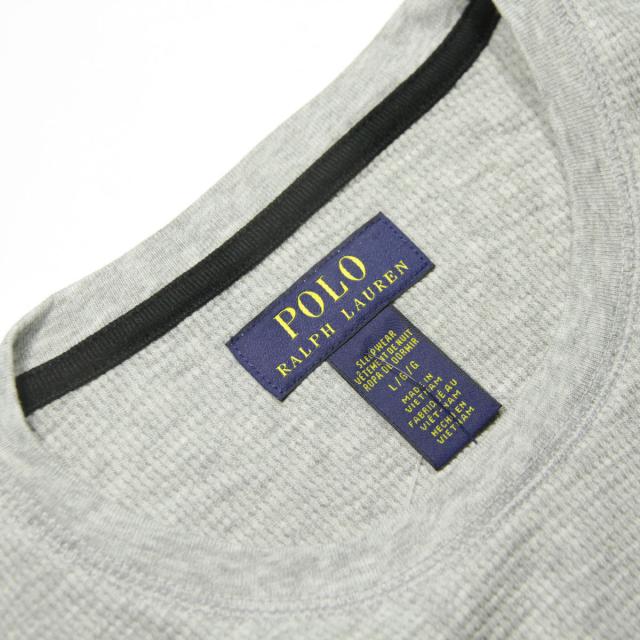 ポロ ラルフローレン メンズ 長袖Tシャツ 正規品 POLO RALPH LAUREN サーマルTシャツ ワッフル生地 ロンT FOLDED WAFFLE LONG SLEEVE CREE TEE T-SHIRT PWLC2 CHARCOAL HEATHER / NEVIS LOGO 父の日 プレゼント ラッピング_7