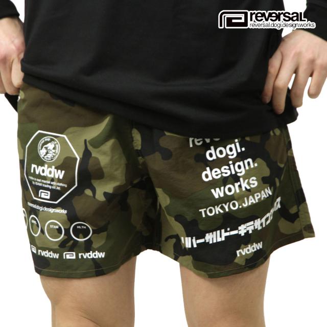 予約商品 4月頃入荷予定 リバーサル メンズ ショートパンツ 正規販売店 REVERSAL ナイロン ハーフパンツ MULTI LOGO NYLON SHORTS ｶﾓﾌﾗｰｼﾞｭ rv25ss504-CM CAMOの通販は
