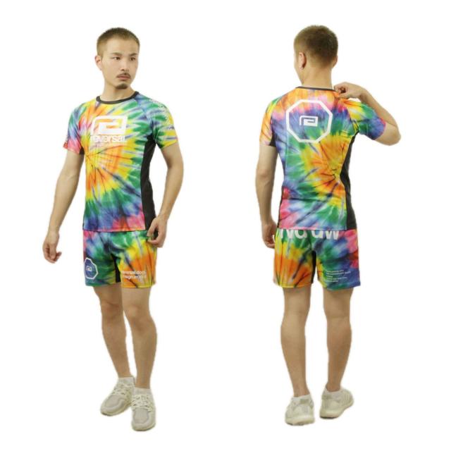 リバーサル メンズ ショートパンツ 正規販売店 REVERSAL タイダイ ファイトパンツ TIE DYE FIGHT SHORTS ﾀｲﾀﾞｲ rv25ss601-MX RED-BLUE-YELLOW_8