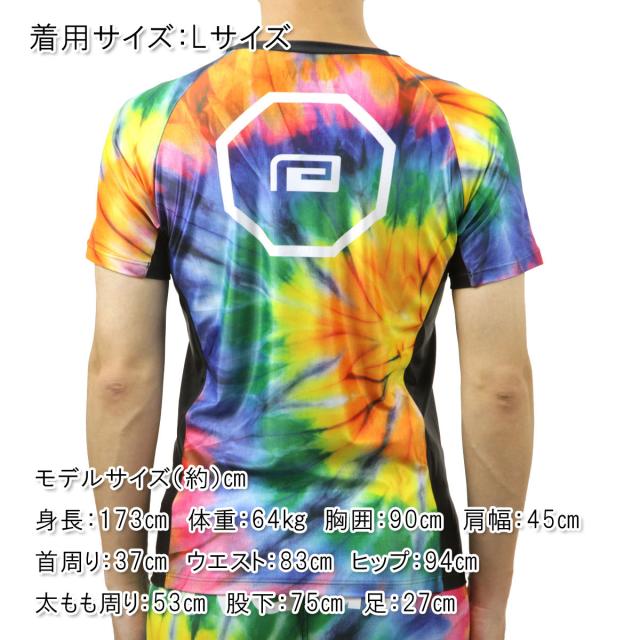 リバーサル メンズ ラッシュガード 正規販売店 REVERSAL タイダイ 半袖 クルーネック TIE DYE SHORT RASH GUARD ﾀｲﾀﾞｲ rv25ss604-MX RED-BLUE-YELLOW