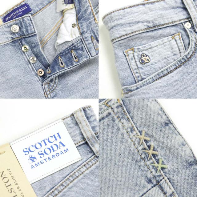スコッチアンドソーダ メンズ ジーンズ 正規販売店 SCOTCH&amp;SODA デニム ジーパン RALSTON REGULAR SLIM JEANS 180150 7753 35511 60 SPRING LIGHTS 父の日 プレゼント ラッピング_6