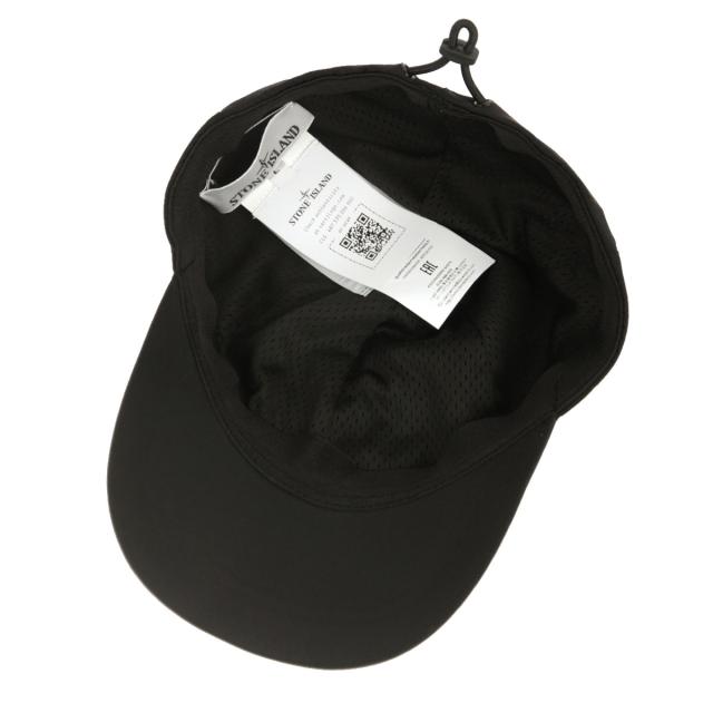 ストーンアイランド メンズ レディース キャップ 正規品 STONE ISLAND ナイロン ロゴ 帽子 STONE ISLAND NYLON METAL IN ECONYL CAP K1S15 9100995 S0076 V0029 BLACK_5