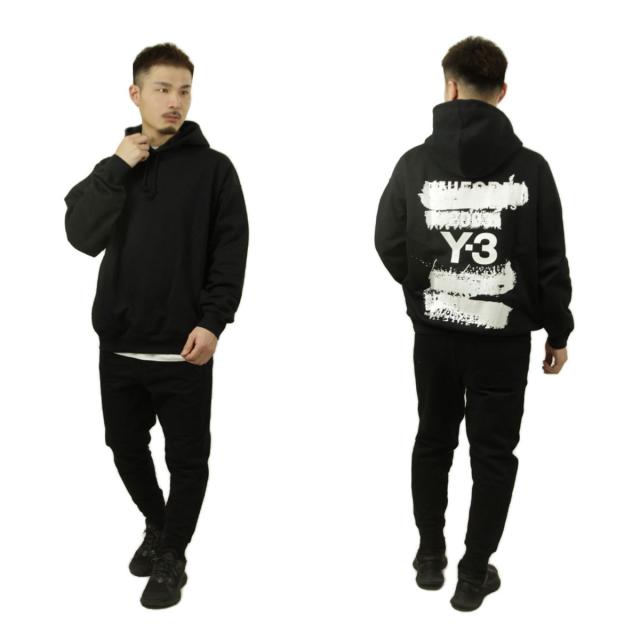 ワイスリー メンズ パーカー 正規品 Y-3 バックプリント プルオーバー フーディー U GFX HOODIE PULL PARKA JN4882 BLACK