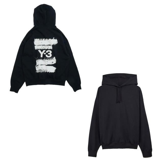 ワイスリー メンズ パーカー 正規品 Y-3 バックプリント プルオーバー フーディー U GFX HOODIE PULL PARKA JN4882 BLACK