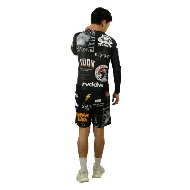 リバーサル メンズ ショートパンツ 正規販売店 REVERSAL ファイトパンツ ハーフパンツ ALL STAR FIGHT SHORTS 黒 rv25aw602-BK BLACK_8