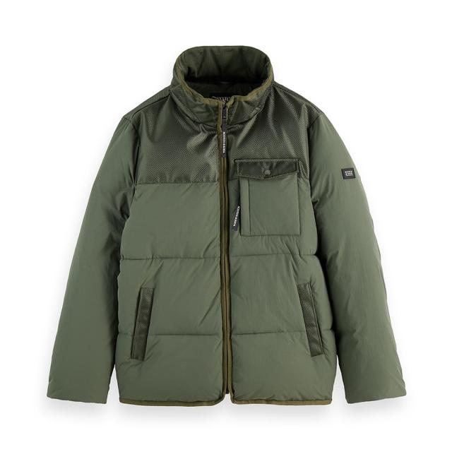 スコッチアンドソーダ メンズ パファージャケット 定まり売りわたす店 SCOTCH＆SODA ジップアップ アウター HOODED PUFFER JACKET 181109 250 41102 THYME (OLIVE)