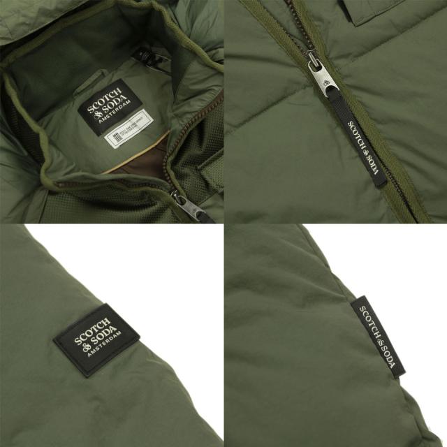 スコッチアンドソーダ メンズ パファージャケット 定まり売りわたす店 SCOTCH＆SODA ジップアップ アウター HOODED PUFFER JACKET 181109 250 41102 THYME (OLIVE)