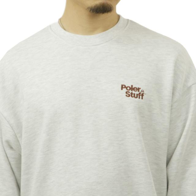 ポーラー メンズ スウェット 正規販売店 POLER クルーネック トレーナー POLER STUFF CREW 253MCV0042-AGY ASH GRAY_2