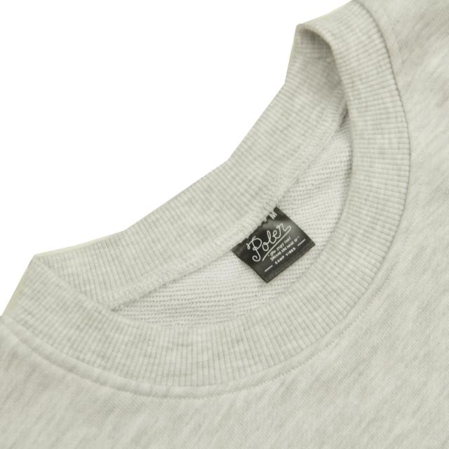 ポーラー メンズ スウェット 正規販売店 POLER クルーネック トレーナー POLER STUFF CREW 253MCV0042-AGY ASH GRAY_6