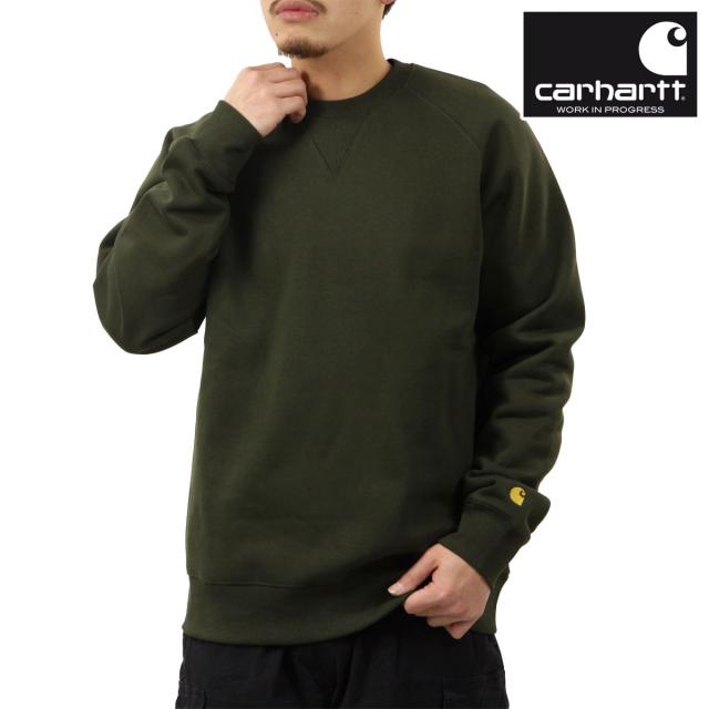 カーハート メンズ スウェット 正規品 CARHARTT WIP クルーネック トレーナー CHASE SWEATSHIRT OLIVE/GOLD I033 クリスマス プレゼント ラッピング