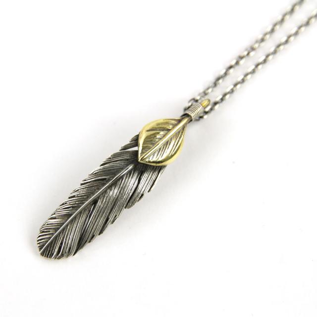 ハリム メンズ レディース ネックレス 正規販売店 HARIM フェザー FEATHER RIGHT S GP HRP123SPBR OX SILVER BR CUSTOM 925 OXIDIZED BLACK NECKLACE SET_2