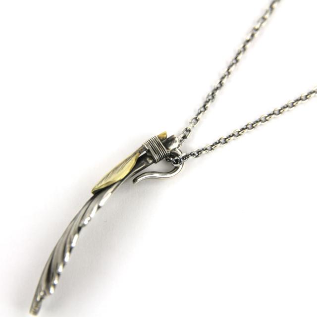 ハリム メンズ レディース ネックレス 正規販売店 HARIM フェザー FEATHER RIGHT S GP HRP123SPBR OX SILVER BR CUSTOM 925 OXIDIZED BLACK NECKLACE SET_4