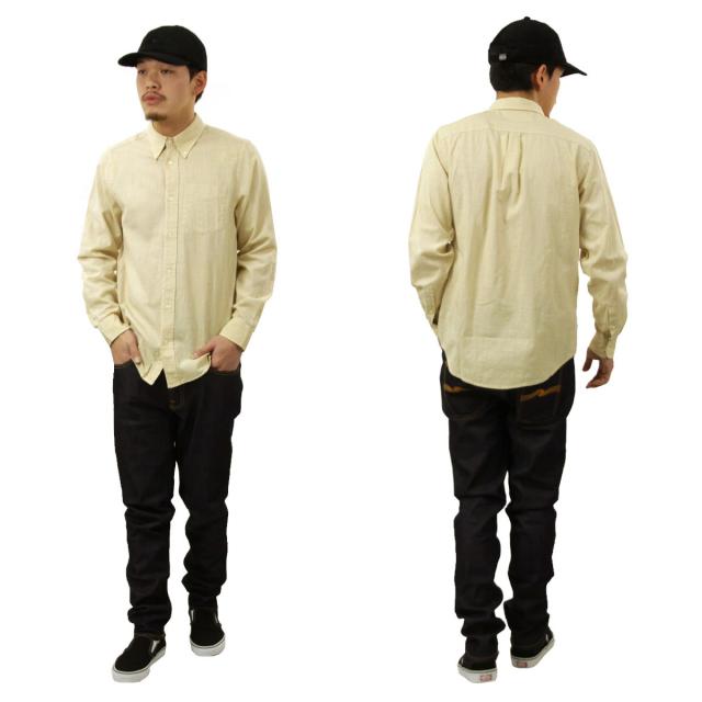 ヌーディージーンズ メンズ 長袖シャツ 正規販売店 Nudie Jeans 長袖 ボタンダウン カジュアルシャツ BUTTON DOWN BREEZE SHIRT 140746 W50 CREAM 父の日 プレゼント ラッピング_8