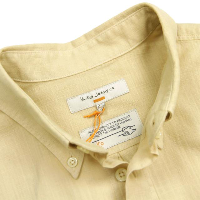 ヌーディージーンズ メンズ 長袖シャツ 正規販売店 Nudie Jeans 長袖 ボタンダウン カジュアルシャツ BUTTON DOWN BREEZE SHIRT 140746 W50 CREAM 父の日 プレゼント ラッピング_6