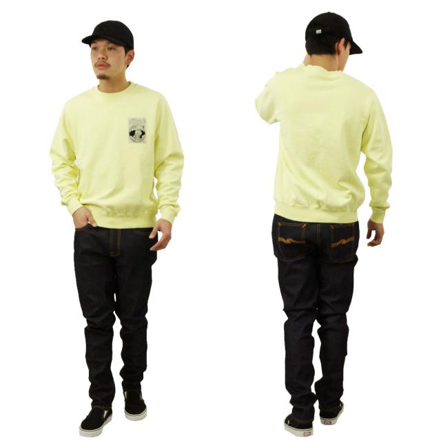 ヌーディージーンズ メンズ スウェット 正規販売店 Nudie Jeans トレーナー 長袖 クルーネック LASSE ISSUE 5 SWEAT FLEECE 150531 P26 PAPER YELLOW_8
