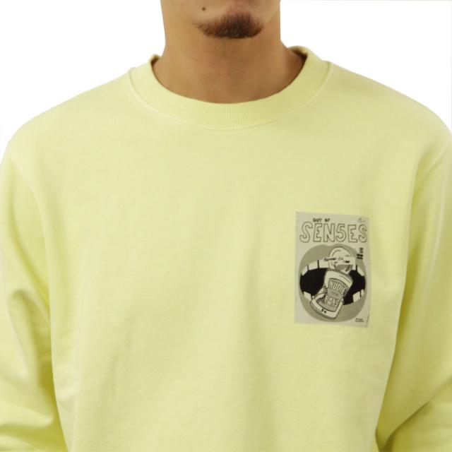 ヌーディージーンズ メンズ スウェット 正規販売店 Nudie Jeans トレーナー 長袖 クルーネック LASSE ISSUE 5 SWEAT FLEECE 150531 P26 PAPER YELLOW_2