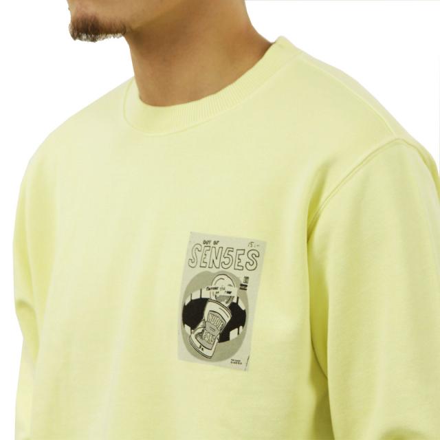 ヌーディージーンズ メンズ スウェット 正規販売店 Nudie Jeans トレーナー 長袖 クルーネック LASSE ISSUE 5 SWEAT FLEECE 150531 P26 PAPER YELLOW_3