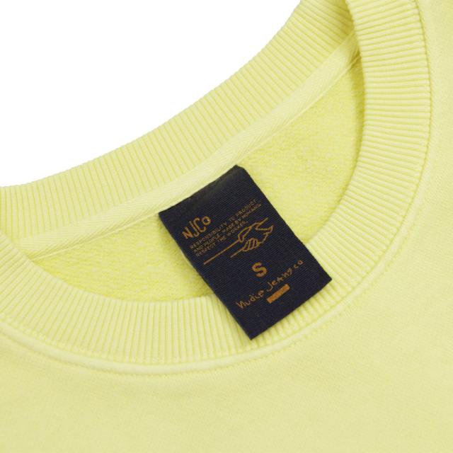 ヌーディージーンズ メンズ スウェット 正規販売店 Nudie Jeans トレーナー 長袖 クルーネック LASSE ISSUE 5 SWEAT FLEECE 150531 P26 PAPER YELLOW_6