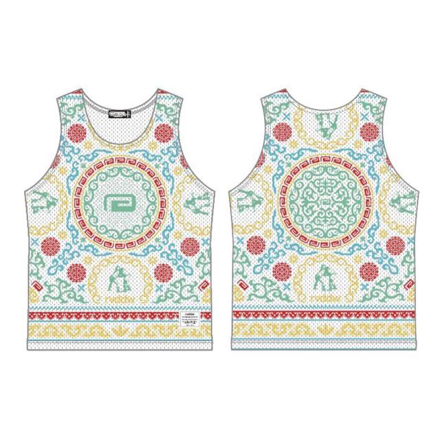 予約商品 5月頃入荷予定 リバーサル メンズ タンクトップ 正規販売店 REVERSAL メッシュ ノースリーブ 総柄 TRIBAL PATTERN MESH TANK TOP BOKH ﾌﾞﾌ rv26ss054 BH