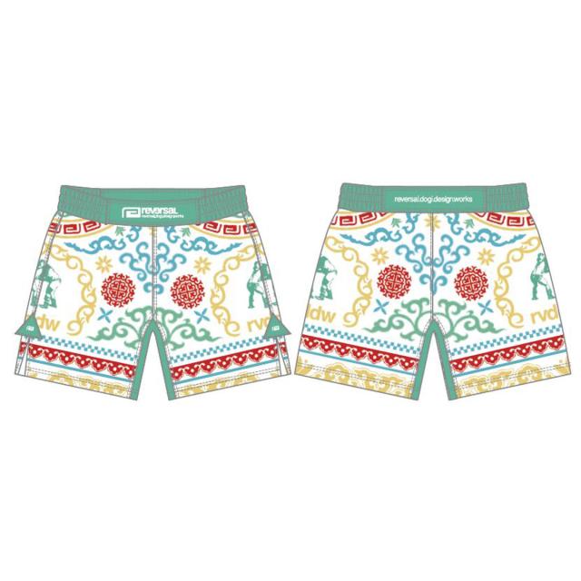 予約商品 4月頃入荷予定 リバーサル メンズ ファイトパンツ 正規販売店 REVERSAL ボトムス ショートパンツ 総柄 BOKH FIGHT SHORTS BOKH ﾌﾞﾌ1 rv26ss601 B1