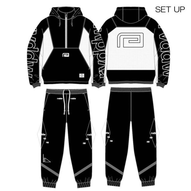 予約商品 3月頃入荷予定 リバーサル メンズ セットアップ 正規販売店 REVERSAL ナイロン ジャケット ジョガーパンツ 4WAY DRY ZIP UP JACKET & JOGGER PANTS SET UP 黒白 rv26ss303 rv26ss403 BLACK - WHITE