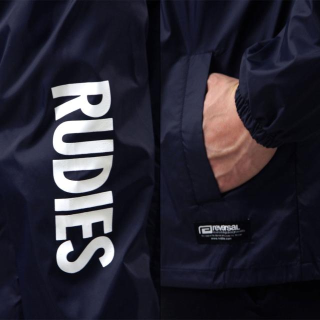 リバーサル メンズ コーチジャケット 正規販売店 REVERSAL ルーディーズ バックプリント アウター RUDIE'S x reversal COACH JACKET ﾈｲﾋﾞｰ rvrud302 NV NAVY