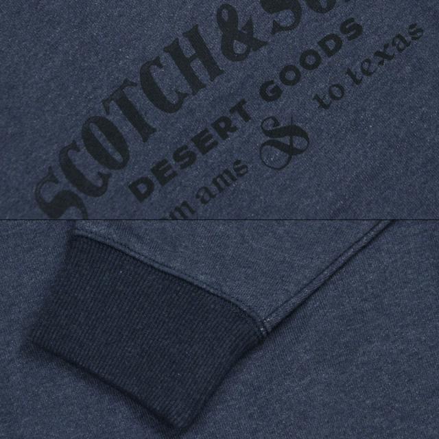 スコッチアンドソーダ メンズ スウェット 正規販売店 SCOTCH&SODA トレーナー 長袖 クルーネック FRONT ARTWORK RELAXED FIT FLEECE SWEAT SHIRT CARBON MELANGE (NAVY) 182316 021 54406 76_7