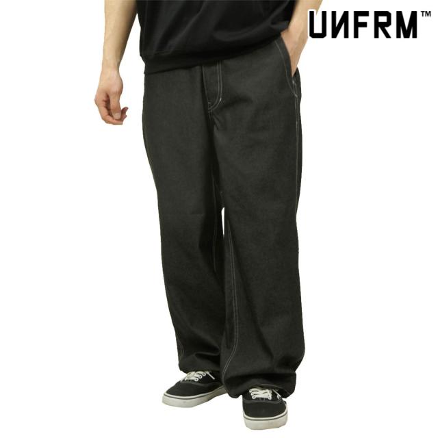 ユニフォーム アウトドア スタンダード メンズ ジーンズ 正規販売店 UNFRM OUTDOOR STANDARD ボトムス ワイドパンツ デニム ECOPET C/P TECH DENIM FIELD WIDE PANTS MADE IN JAPAN SS-3599-BK2 BLACK 父の日 プレゼント ラッピング