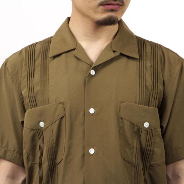 ヒューストン メンズ 半袖シャツ 正規販売店 HOUSTON ボタンダウン カジュアルシャツ CUBA SHIRT 41305 BR BROWN_2