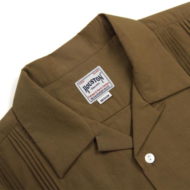 ヒューストン メンズ 半袖シャツ 正規販売店 HOUSTON ボタンダウン カジュアルシャツ CUBA SHIRT 41305 BR BROWN_5
