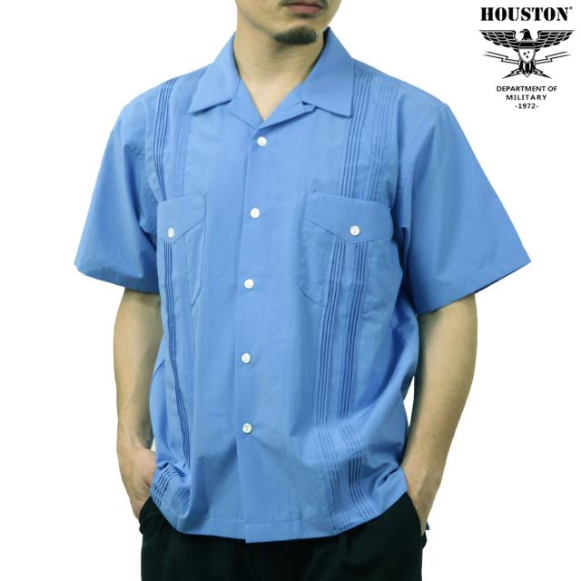 ヒューストン メンズ 半袖シャツ 正規販売店 HOUSTON ボタンダウン カジュアルシャツ CUBA SHIRT 41305 BL BLUE