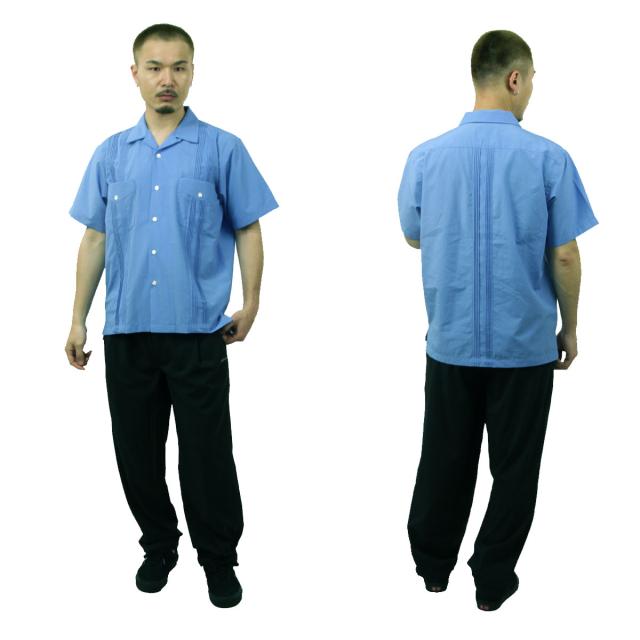 ヒューストン メンズ 半袖シャツ 正規販売店 HOUSTON ボタンダウン カジュアルシャツ CUBA SHIRT 41305 BL BLUE_8