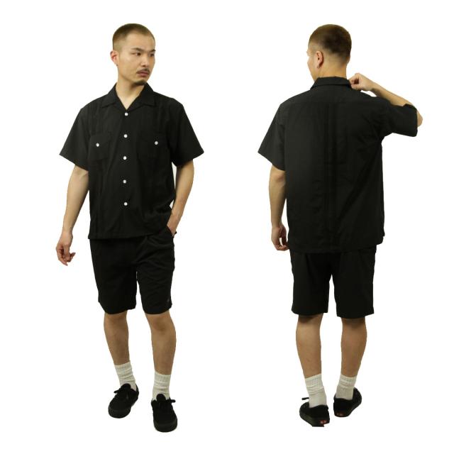 ヒューストン メンズ 半袖シャツ 正規販売店 HOUSTON ボタンダウン カジュアルシャツ CUBA SHIRT 41305 BK BLACK_8