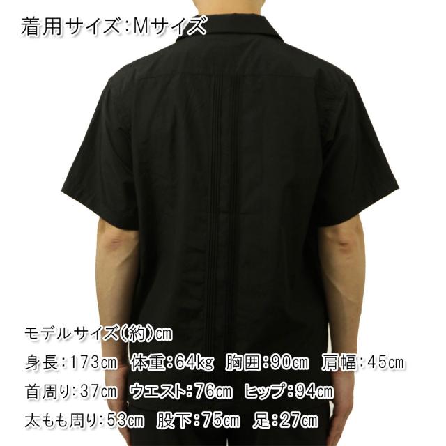 ヒューストン メンズ 半袖シャツ 正規販売店 HOUSTON ボタンダウン カジュアルシャツ CUBA SHIRT 41305 BK BLACK_1