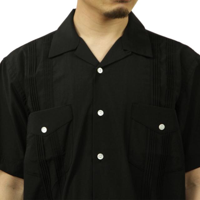 ヒューストン メンズ 半袖シャツ 正規販売店 HOUSTON ボタンダウン カジュアルシャツ CUBA SHIRT 41305 BK BLACK_2