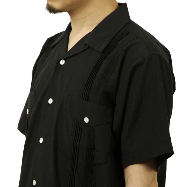 ヒューストン メンズ 半袖シャツ 正規販売店 HOUSTON ボタンダウン カジュアルシャツ CUBA SHIRT 41305 BK BLACK_3