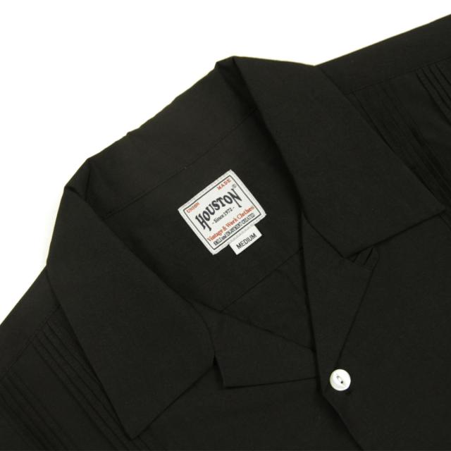 ヒューストン メンズ 半袖シャツ 正規販売店 HOUSTON ボタンダウン カジュアルシャツ CUBA SHIRT 41305 BK BLACK_5