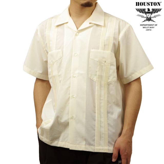 ヒューストン メンズ 半袖シャツ 正規販売店 HOUSTON ボタンダウン カジュアルシャツ CUBA SHIRT 41305 OF OFF WHITE