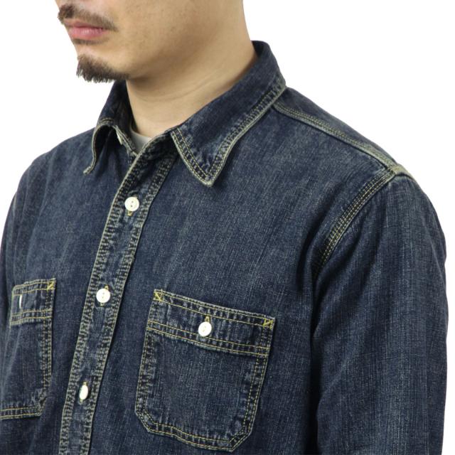 ヒューストン メンズ ワークシャツ 正規販売店 HOUSTON ボタンダウン コットン デニムシャツ USA COTTON DENIM WORK SHIRT 40511 VW INDIGO VINTAGE WASH 父の日 プレゼント ラッピング_3