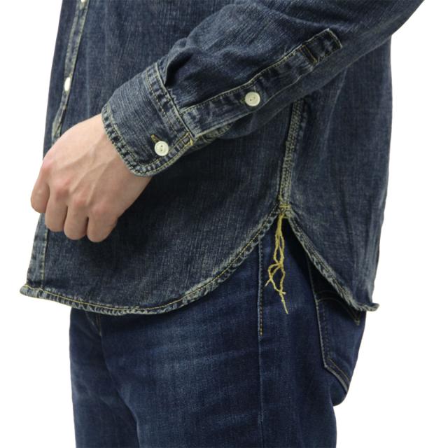 ヒューストン メンズ ワークシャツ 正規販売店 HOUSTON ボタンダウン コットン デニムシャツ USA COTTON DENIM WORK SHIRT 40511 VW INDIGO VINTAGE WASH 父の日 プレゼント ラッピング_5