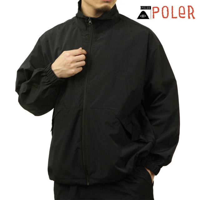 ポーラー メンズ ナイロンジャケット 正規販売店 POLER アウター ジャケット SHIRRING NYLON JACKET BLACK MCV0001