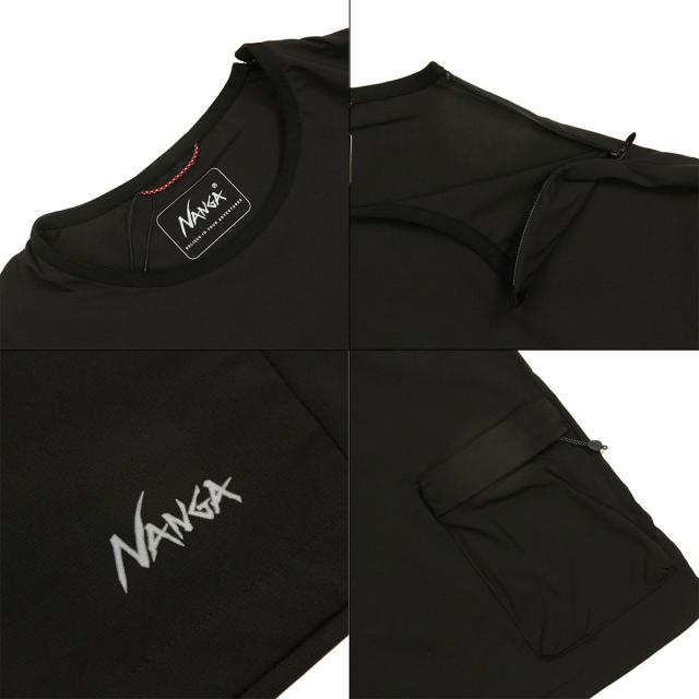ナンガ メンズ 半袖Tシャツ 正規販売店 NANGA クルーネック トップス シンプル 軽量 PLC EXCURSION TEE BLK BLACK N2500-1P403A 父の日 プレゼント ラッピング_7