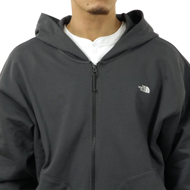 ノースフェイス メンズ パーカー 正規品 THE NORTH FACE ジップアップ オーバーサイズ アウター 海外限定 U ESSENTIAL OVERSIZE FULL ZIP HOODIE ANTHRACITE GREY CHACOLE NF0A8GQG RHI 父の日 プレゼント ラッピング_2