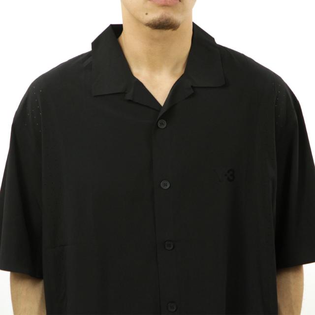 ワイスリー メンズ 半袖シャツ 正規品 Y-3 ボタンダウン ロゴ カジュアルシャツ M LT WOV SHIRT BLACK KF6044_2